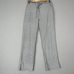 Asos Womens Pants 4 Black Plaid Check Palazzo Poplin Straight Trouser Academia